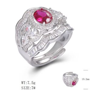 SJ49807, Ladies' Moissanite Ring, S925, Rhodium Plated, White, 8.82g