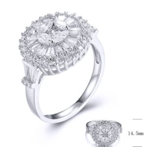 SJ30855, Ladies' Moissanite Ring, S925, Rhodium Plated, White, 3.84g