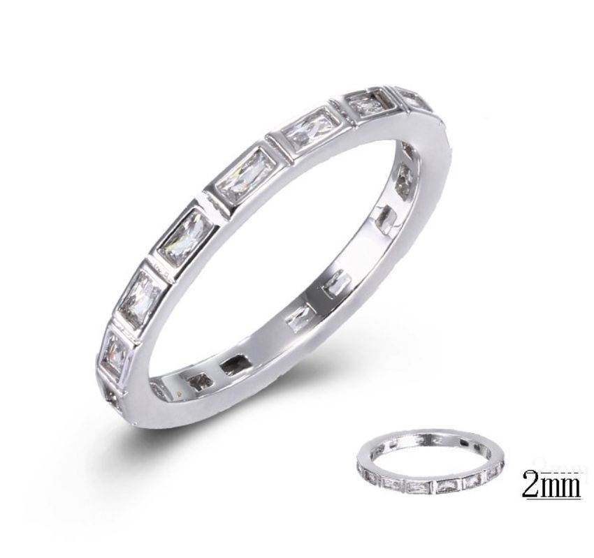 SJ41861, Ladies' Moissanite Ring, S925, Rhodium Plated, White, 1.57g