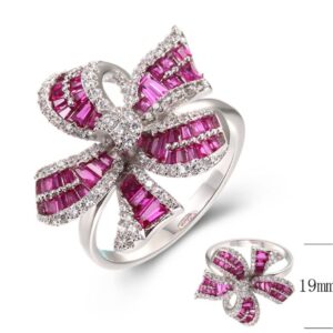 SJ37801, Ladies' Moissanite Ring, S925, Rhodium Plated, White, 4.88g