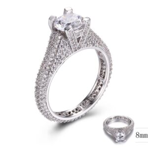 SJ30758, Ladies' Moissanite Ring, S925, Rhodium Plated, White, 4.33g