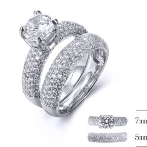 SJ33742, Ladies' Moissanite Ring, S925, Rhodium Plated, White, 7.87g