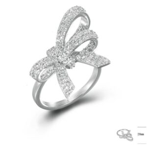 SJ43705, Ladies' Moissanite Ring, S925, Rhodium Plated, White, 4.82g