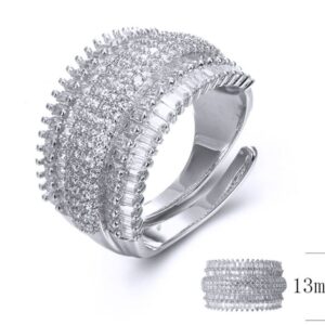 SJ34321, Ladies' Moissanite Ring, S925, Rhodium Plated, White, 5.55g