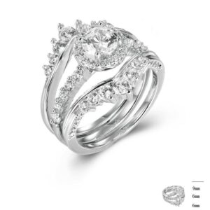SJ43761, Ladies' Moissanite Ring, S925, Rhodium Plated, White, 6.6g