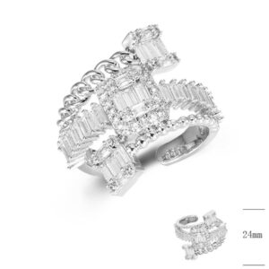 SJ42628, Ladies' Moissanite Ring, S925, Rhodium Plated, White, 4.96g