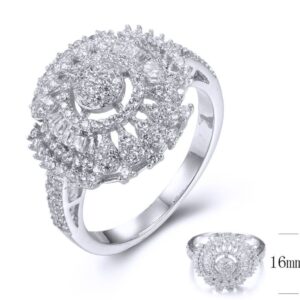 SJ35826, Ladies' Moissanite Ring, S925, Rhodium Plated, White, 3.64g