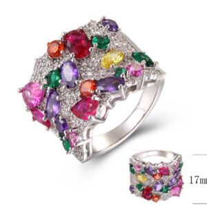 SJ39099, Ladies' Moissanite Ring, S925, Rhodium Plated, White, 8.81g