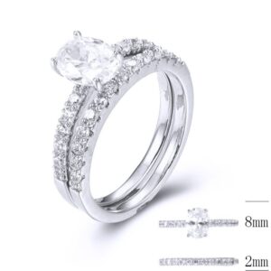 SJ36384, Ladies' Moissanite Ring, S925, Rhodium Plated, White, 3.99g