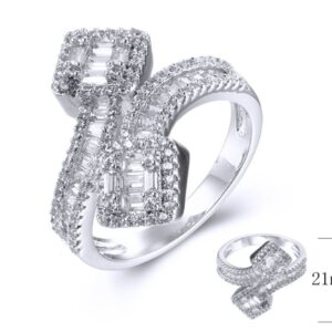 SJ38758, Ladies' Moissanite Ring, S925, Rhodium Plated, White, 4.17g