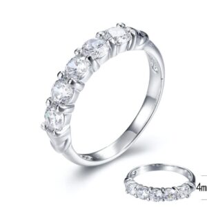 SJ30445, Ladies' Moissanite Ring, S925, Rhodium Plated, White, 2.49g