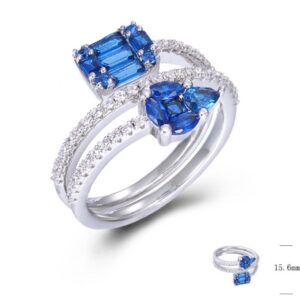 SJ47544, Ladies' Moissanite Ring, S925, Rhodium Plated, White, 4.31g