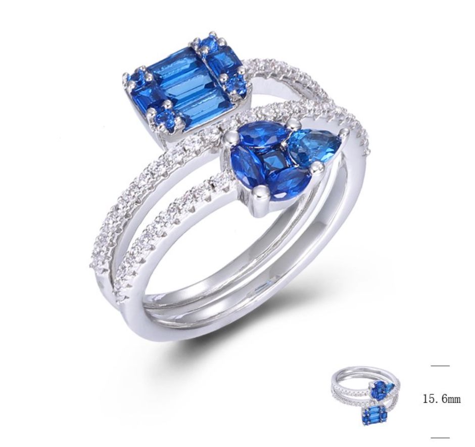 SJ47544, Ladies' Moissanite Ring, S925, Rhodium Plated, White, 4.31g