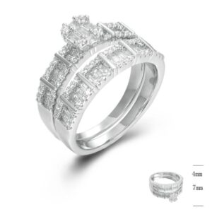 SJ45359, Ladies' Moissanite Ring, S925, Rhodium Plated, White, 6.67g