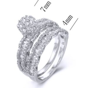 SJ37702, Ladies' Moissanite Ring, S925, Rhodium Plated, White, 5.05g