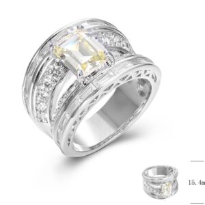 SJ46846, Ladies' Moissanite Ring, S925, Rhodium Plated, White, 10.46g