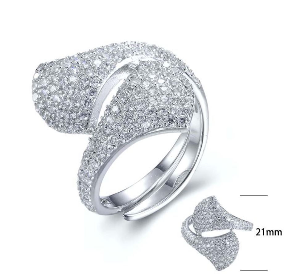 SJ27828, Ladies' Moissanite Ring, S925, Rhodium Plated, White, 4.07g