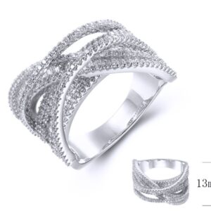 SJ38748, Ladies' Moissanite Ring, S925, Rhodium Plated, White, 7.97g