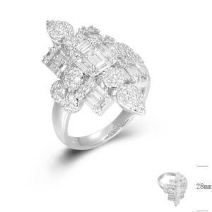 SJ46138, Ladies' Moissanite Ring, S925, Rhodium Plated, White, 5.54g