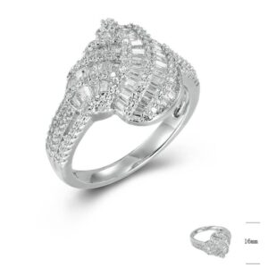 SJ43482, Ladies' Moissanite Ring, S925, Rhodium Plated, White, 4.01g