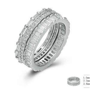 SJ44484, Ladies' Moissanite Ring, S925, Rhodium Plated, White, 4.98g