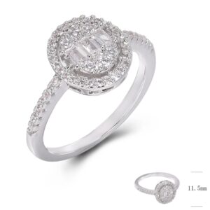 SJ48644, Ladies' Moissanite Ring, S925, Rhodium Plated, White, 2.62g