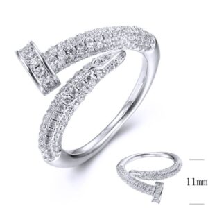 SJ39156, Ladies' Moissanite Ring, S925, Rhodium Plated, White, 4.75g