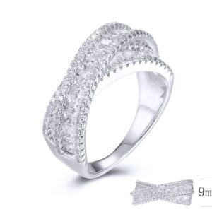 SJ27814, Ladies' Moissanite Ring, S925, Rhodium Plated, White, 5.96g