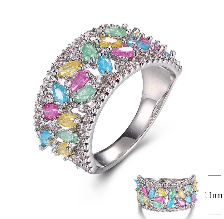 SJ31075, Ladies' Moissanite Ring, S925, Rhodium Plated, White, 4.88g