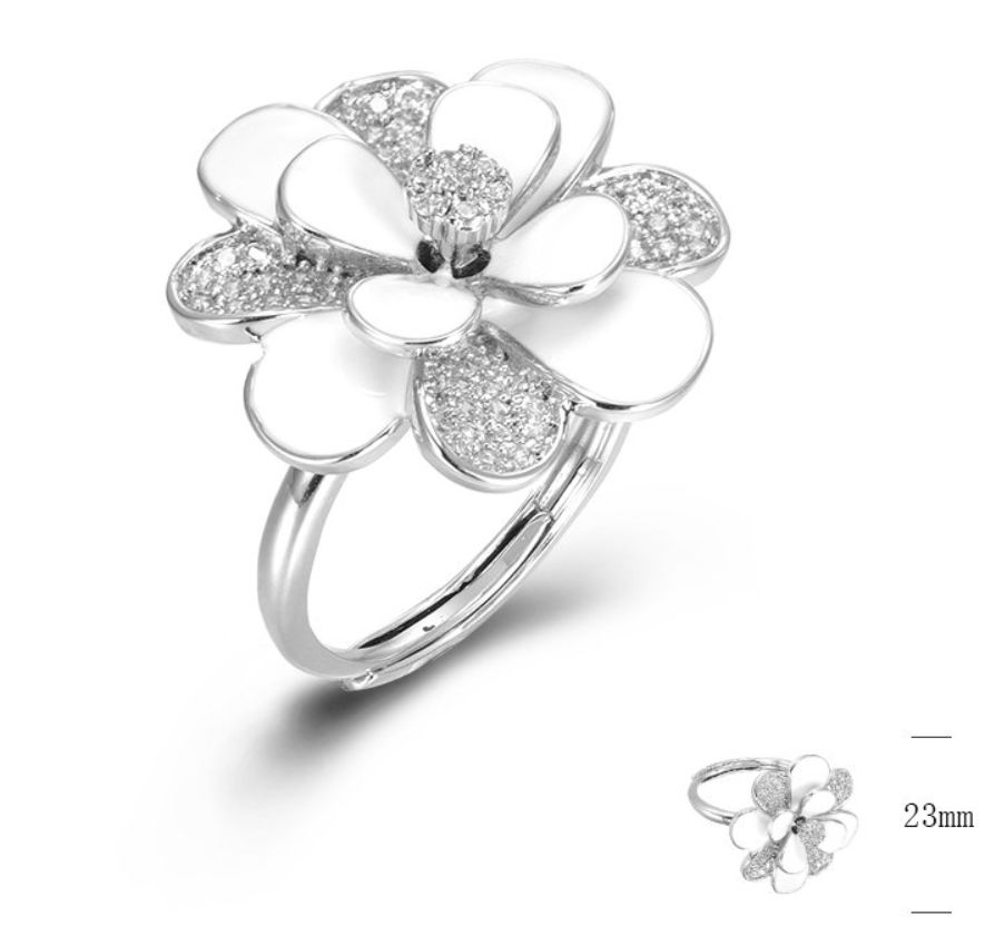 SJ45425, Ladies' Moissanite Ring, S925, Rhodium Plated, White, 5.06g