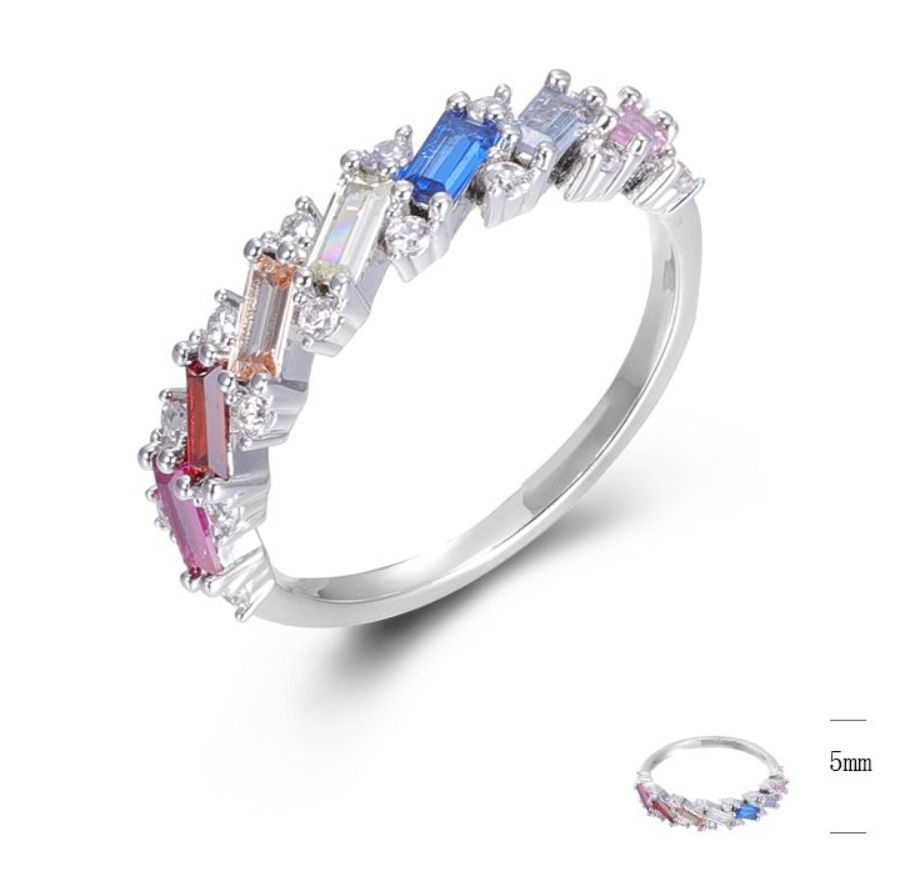 SJ45445, Ladies' Moissanite Ring, S925, Rhodium Plated, White, 2.17g