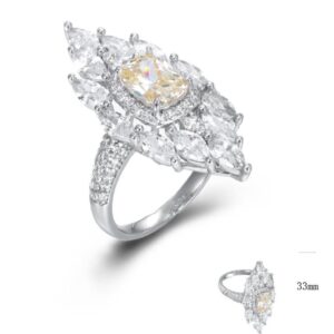 SJ44883, Ladies' Moissanite Ring, S925, Rhodium Plated, White, 5.8g