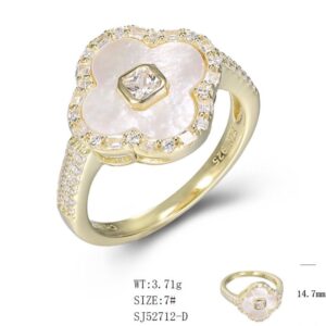 SJ52712, Ladies' Moissanite Ring, S925, Rhodium Plated, White, 3.35g