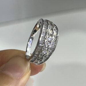 SJ22485, Ladies' Moissanite Ring, S925, Rhodium Plated, White, 4.33g