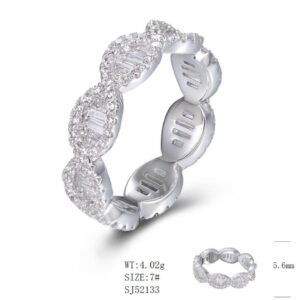 SJ52133, Ladies' Moissanite Ring, S925, Rhodium Plated, White, 4.03g