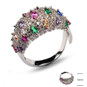 SJ38164, Ladies' Moissanite Ring, S925, Rhodium Plated, White, 4.87g