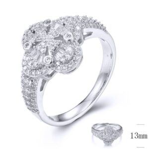 SJ33921, Ladies' Moissanite Ring, S925, Rhodium Plated, White, 3.6g