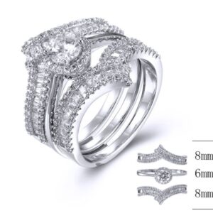 SJ38620, Ladies' Moissanite Ring, S925, Rhodium Plated, White, 7.25g