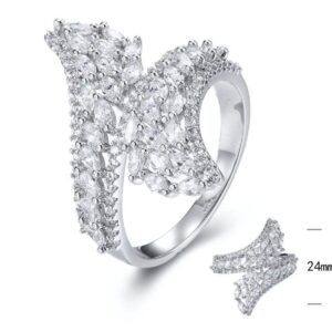 SJ30349, Ladies' Moissanite Ring, S925, Rhodium Plated, White, 3.94g