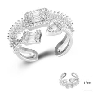 SJ42633, Ladies' Moissanite Ring, S925, Rhodium Plated, White, 3.66g