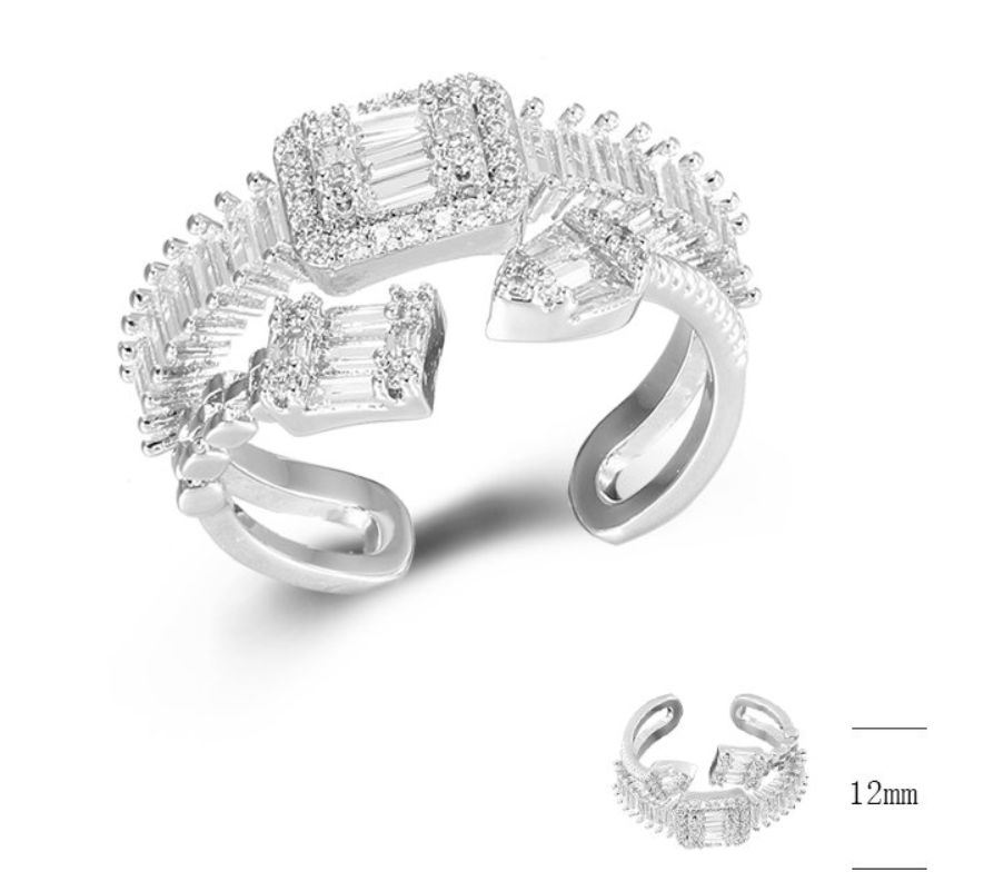 SJ42633, Ladies' Moissanite Ring, S925, Rhodium Plated, White, 3.66g