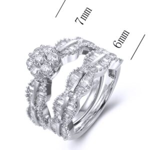 SJ37699, Ladies' Moissanite Ring, S925, Rhodium Plated, White, 6.55g