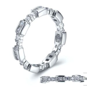 SJ28362, Ladies' Moissanite Ring, S925, Rhodium Plated, White, 2.23g
