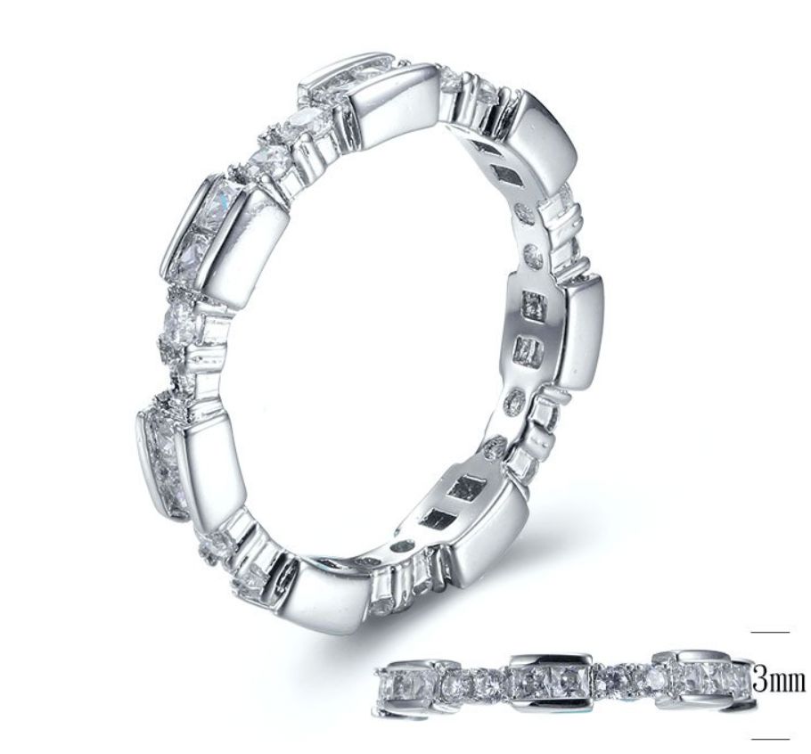 SJ28362, Ladies' Moissanite Ring, S925, Rhodium Plated, White, 2.23g