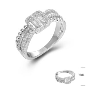 SJ45362, Ladies' Moissanite Ring, S925, Rhodium Plated, White, 3.76g