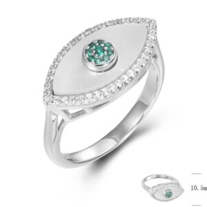 SJ47079-C, Ladies' Moissanite Ring, S925, Rhodium + Black Rhodium Plated, Silver, 3.78g