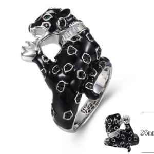 SJ35421-C, Ladies' Moissanite Ring, S925, Rhodium + Black Rhodium Plated, Silver, 7.86g