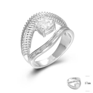SJ45672, Ladies' Moissanite Ring, S925, Rhodium Plated, White, 4.51g