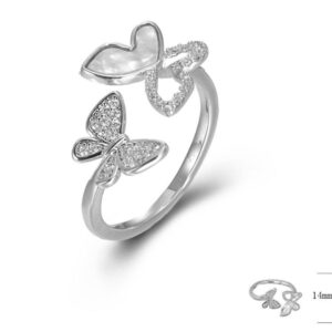 SJ44725, Ladies' Moissanite Ring, S925, Rhodium Plated, White, 2.42g