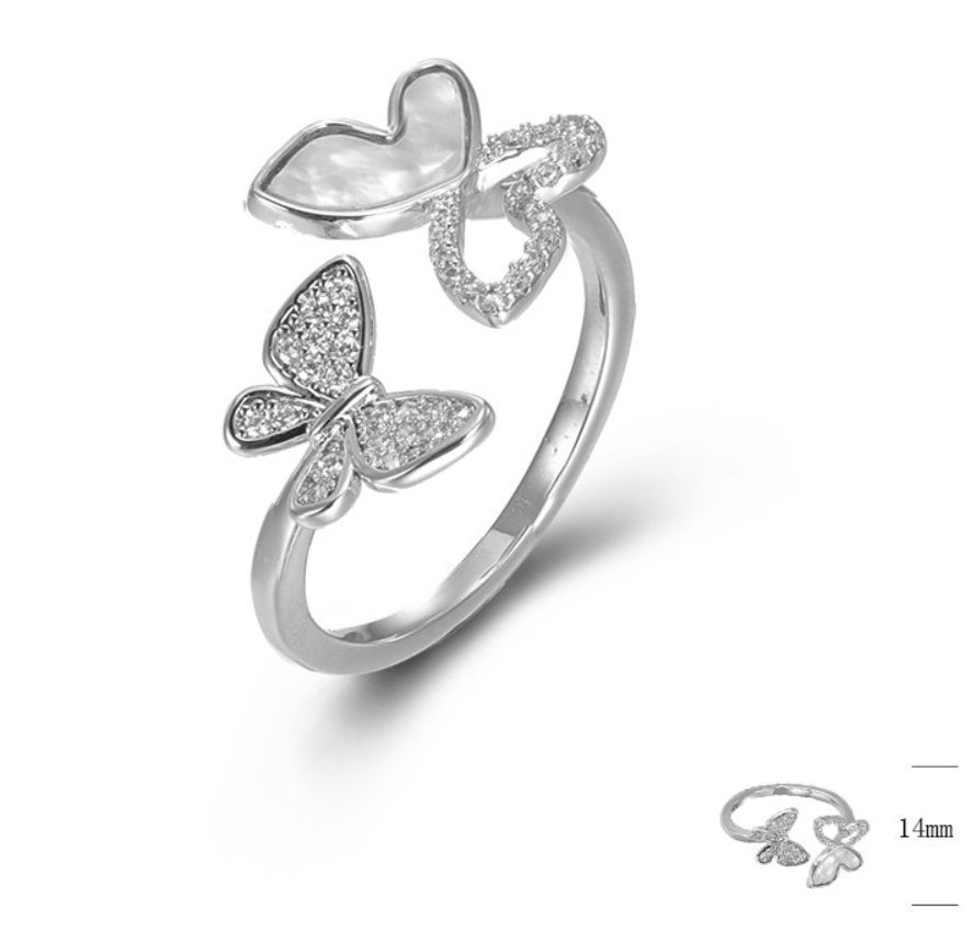 SJ44725, Ladies' Moissanite Ring, S925, Rhodium Plated, White, 2.42g
